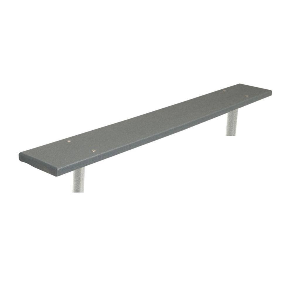 Ultra Play 6 ft. Gray Commercial Park In-Ground Recycled Plastic Bench without Back G942S-GRY6