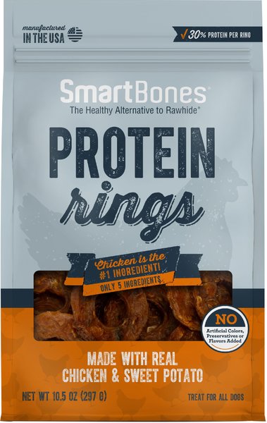 SmartBones Protein Rings Real Chicken and Sweet Potato Dog Treats