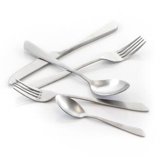 MegaChef Gibbous 20-Piece Matte Silver Stainless Steel Flatware Set (Service for 4) 985112461M