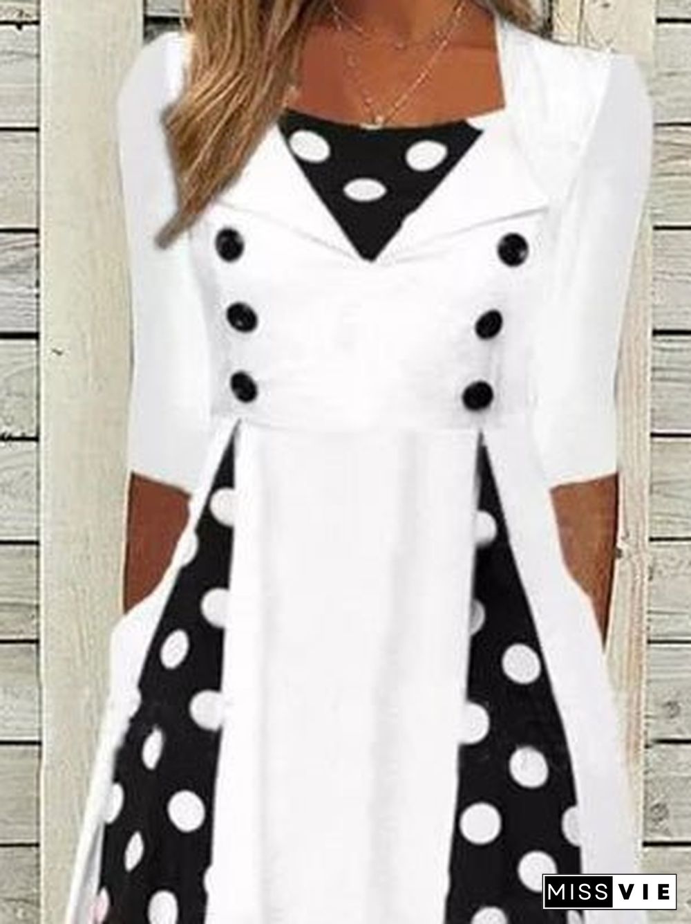 Women'S Dresses Polka Dot Pocket Short Sleeve Dress