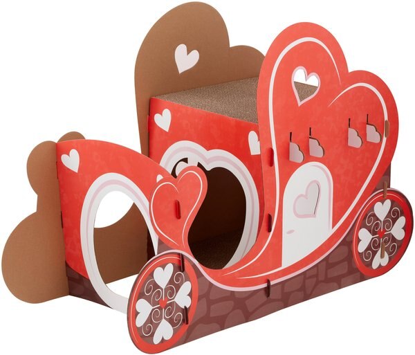 Frisco Love Carriage Cardboard Cat House， 2-Story