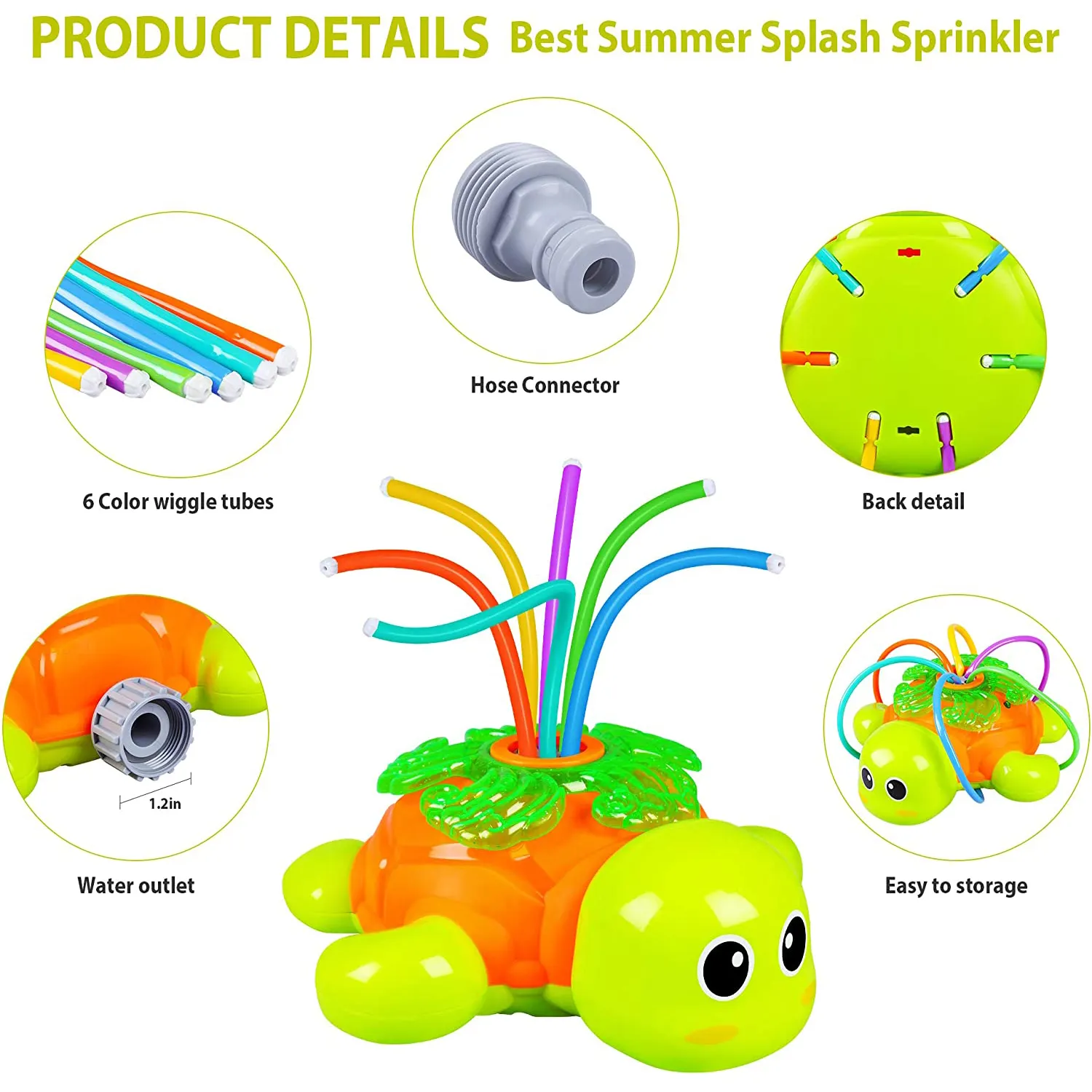 Toddlers Top Seller Summer Water Play Yard Game Garden Turtle Sprinklers and Splash Water Sprinkler Kids Play Toy