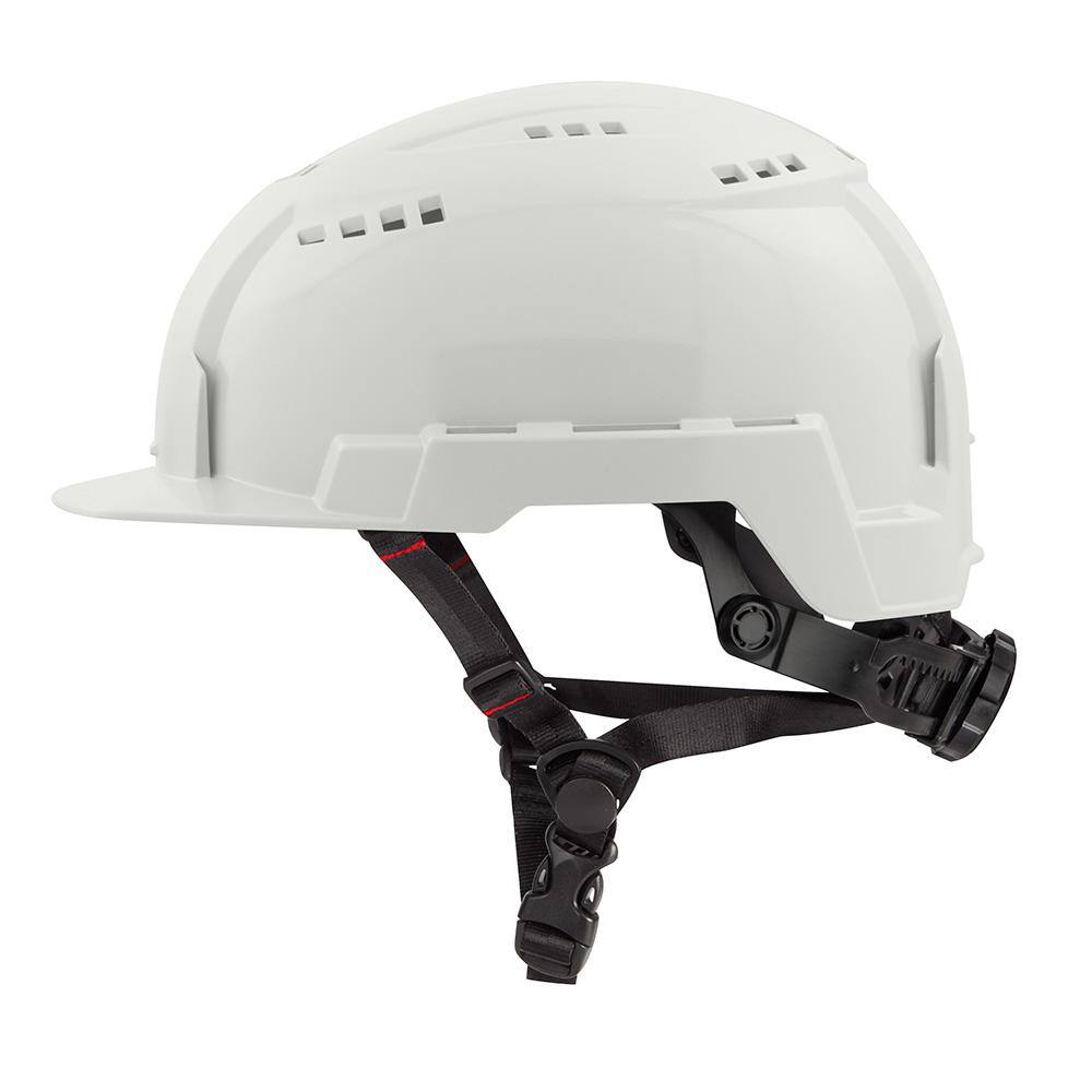 MW BOLT White Type 2 Class C Front Brim Vented Safety Helmet with Dual Coat Lens Full Face Shield 48-73-1320-48-73-1420