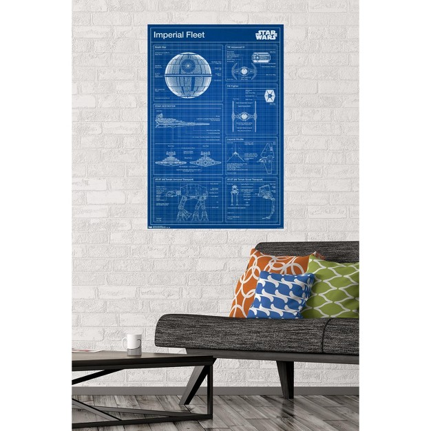 Trends International Star Wars Saga Imperial Blueprint Unframed Wall Poster Prints