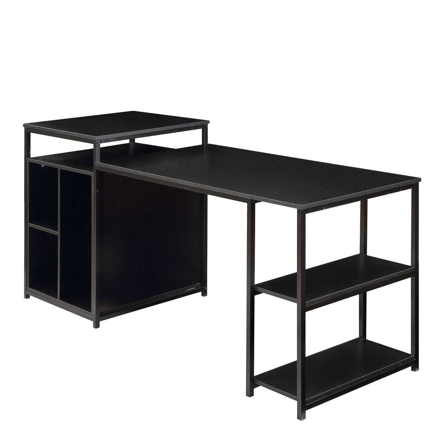 Aukfa Modern Computer Desk with Storage CPU  Writing PC Desk for Home Small Area  Black