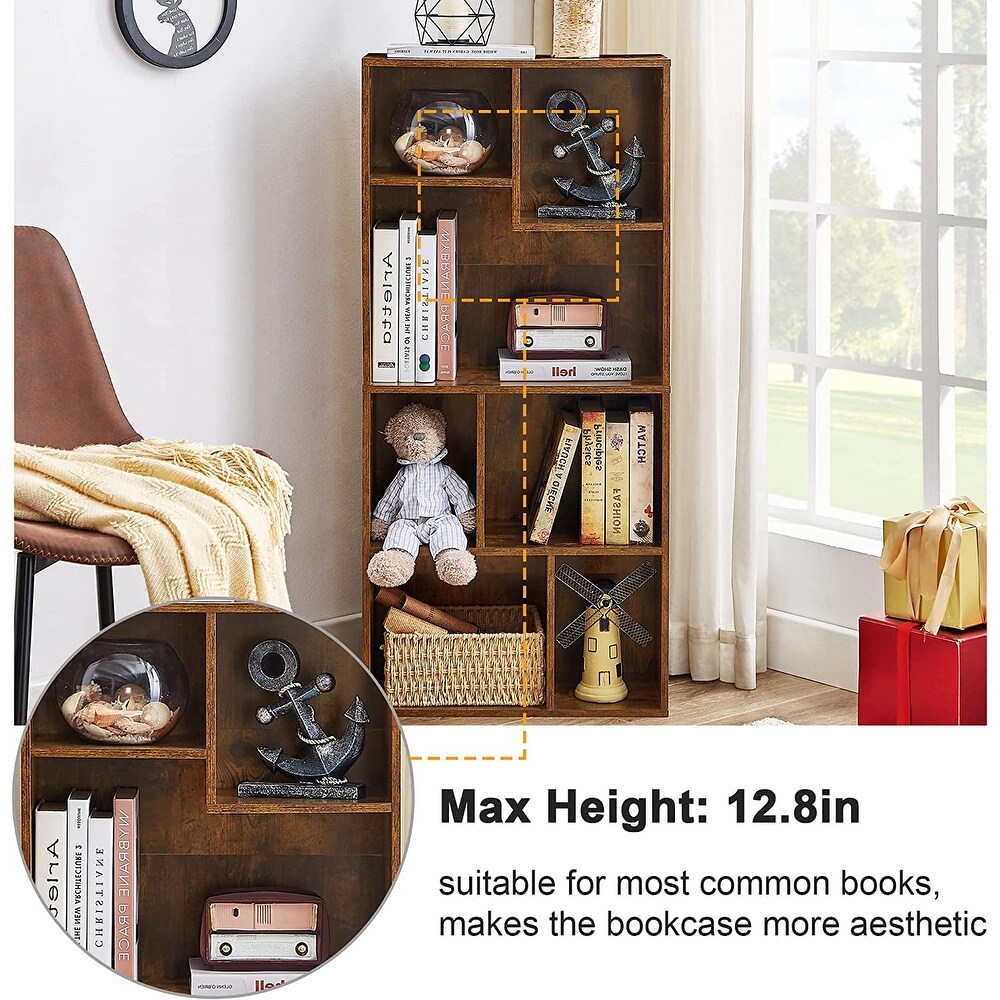 Javlergo 4 Tier Bookcase with Storage Shelves  Modern Home Office Bookshelf  Vertical or Horizontal