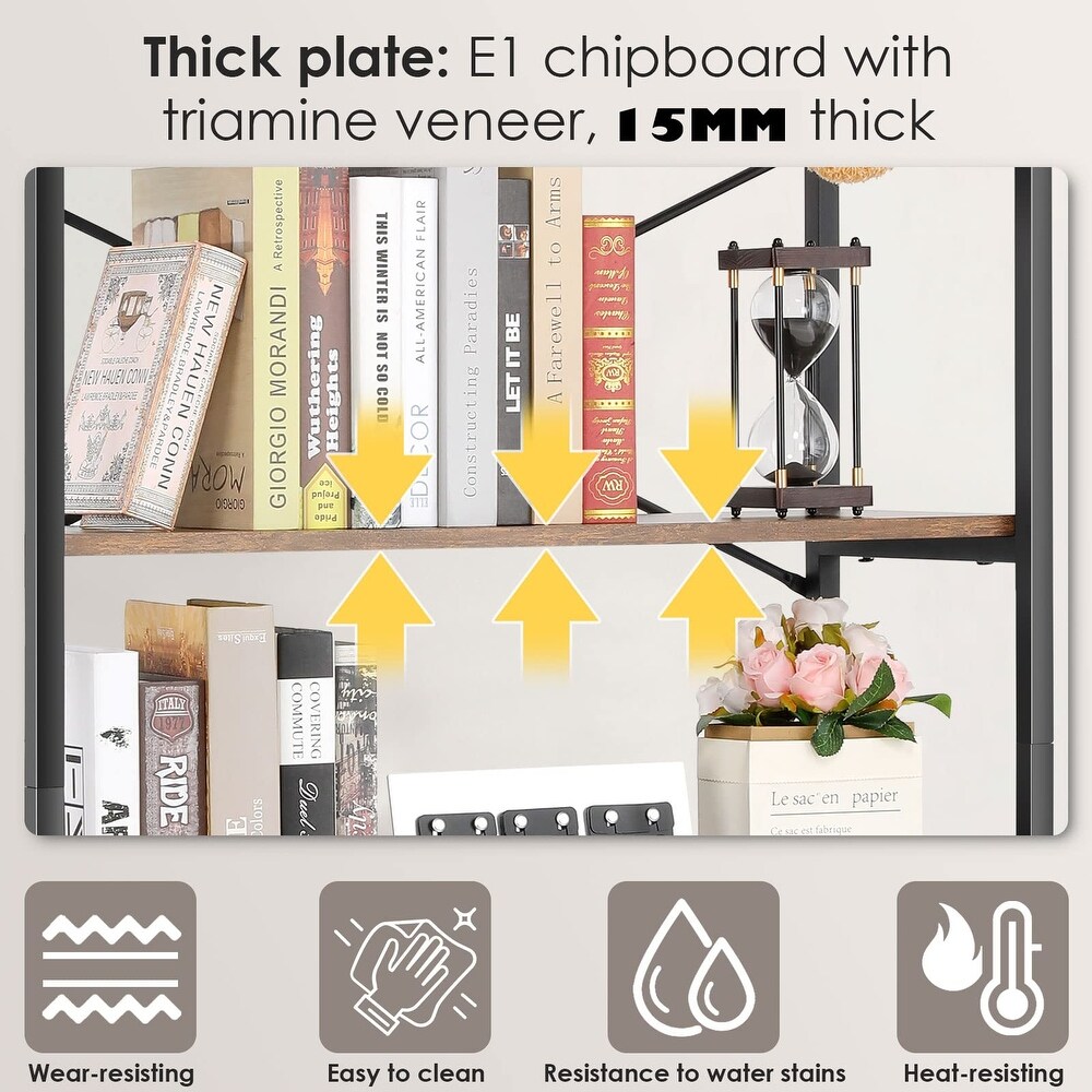 Bookshelf  Industrial Book Shelf Large Storage Shelves  Display Shelf Tall Bookcase Metal Bookshelves  6 Tier Bookcases