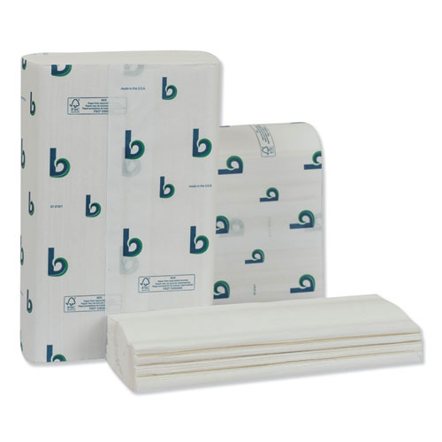 Boardwalk Structured Multifold Towels | 1-Ply， 9 x 9.5， White， 250