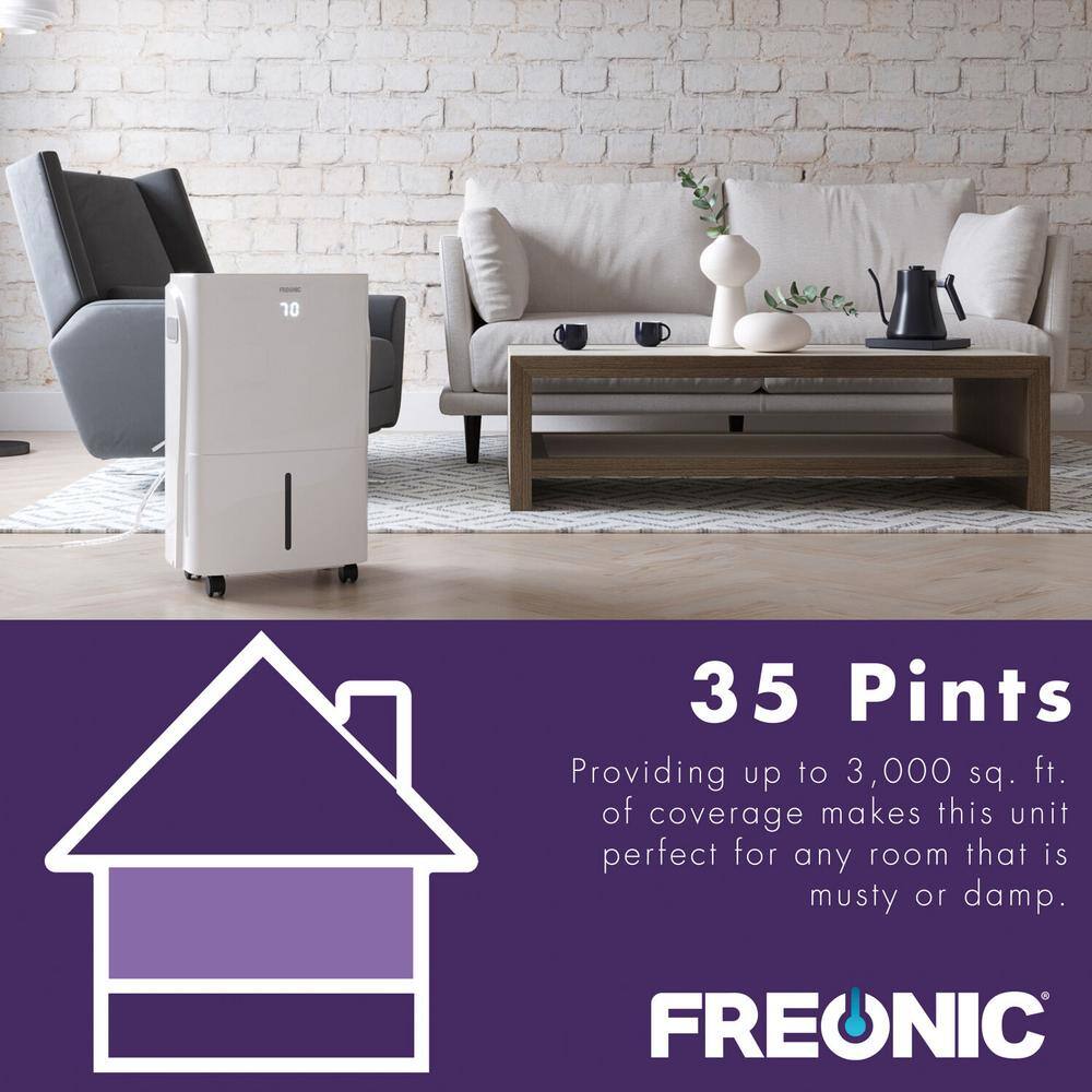 FREONIC 30 pt. up to 3000 sq. ft. Dehumidifier in White FHCD351AWG