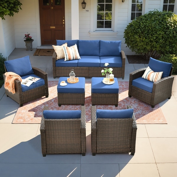 XIZZI Patio Rattan Wicker Furniture Conversation Set