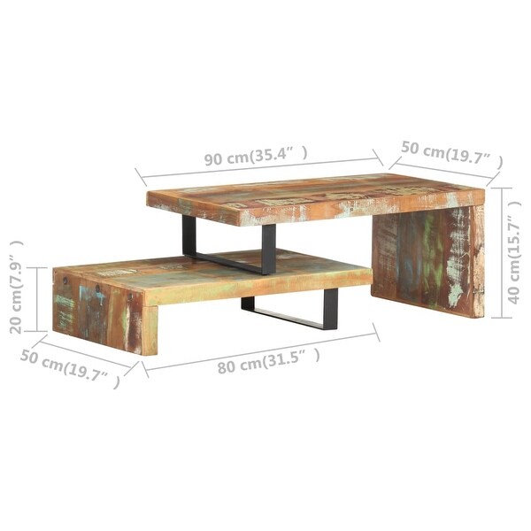 vidaXL 2 Piece Coffee Table Set Solid Reclaimed Wood