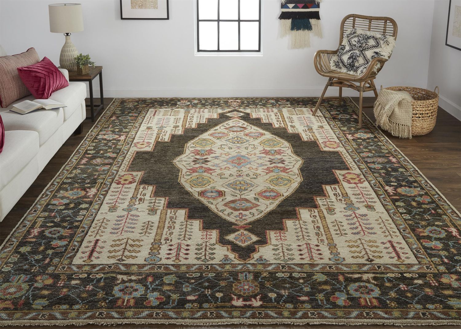 Bashyr Hand Knotted Brown and Yellow Rug by BD Fine