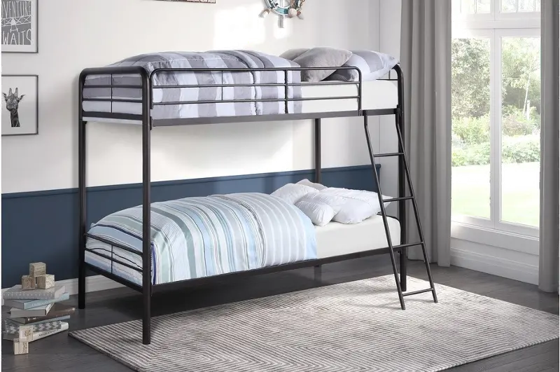 Lunar Dark Bronze Twin-over-Twin Bunk Bed