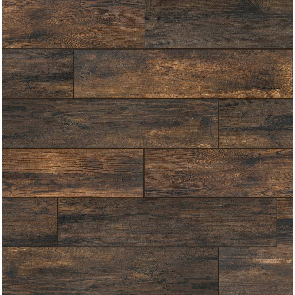 Florida Tile Home Collection Smoked Hickory 8 in. x 36 in. Porcelain Floor and Wall Tile (13.6 sq. ft.  case) CHDEAJ018X36