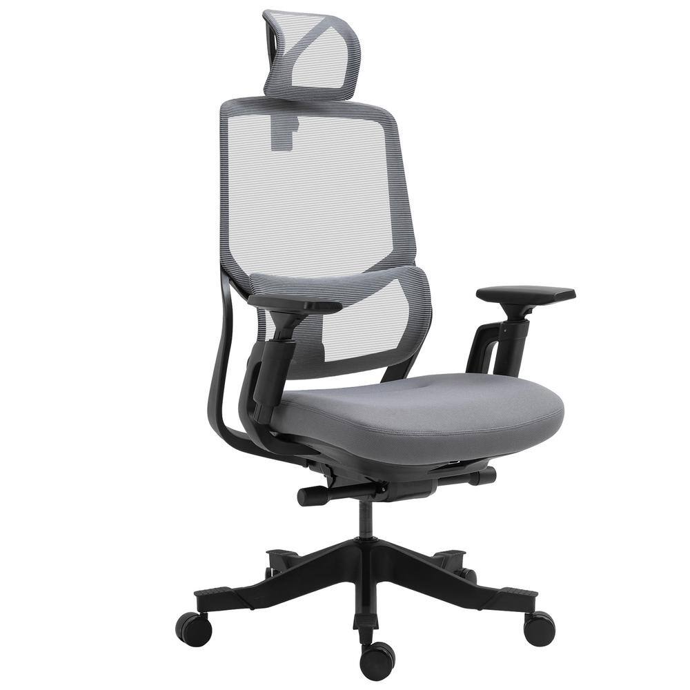 Vinsetto Grey Mesh Ergonomic Mesh Desk Office Chair with Arms 921-532