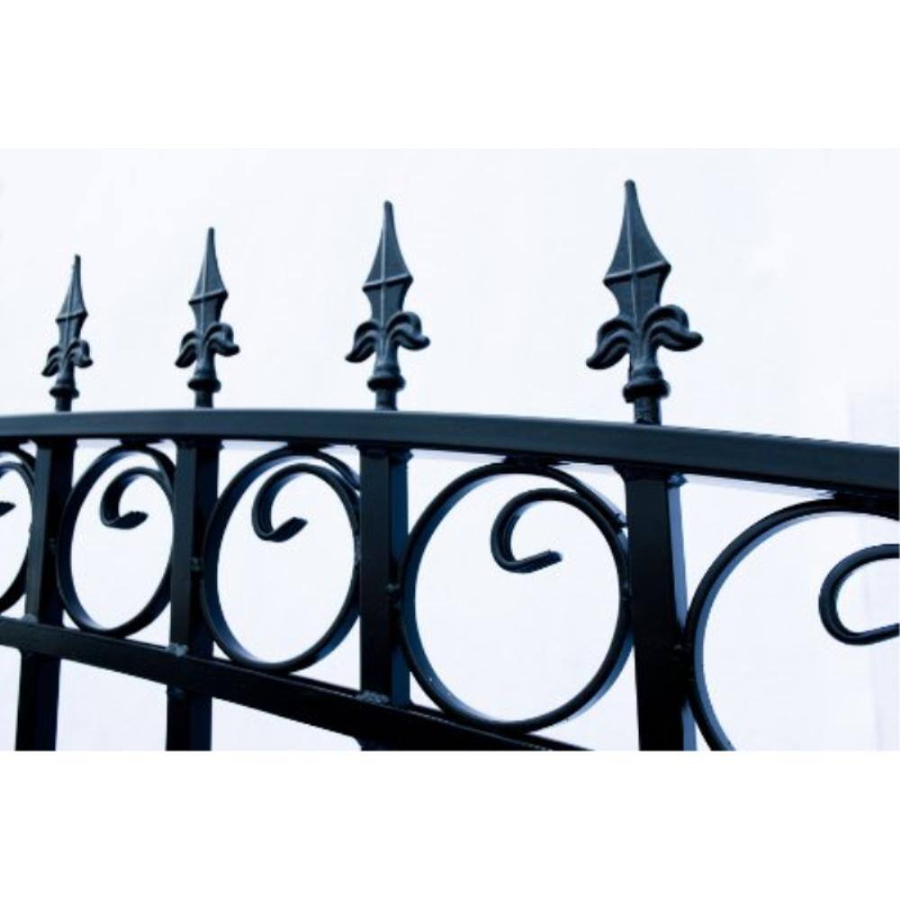 ALEKO London Style 16 ft. x 6 ft. Black Steel Single Slide Driveway Fence Gate DG16LONSSL-HD