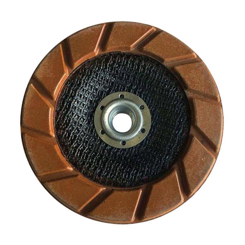 EDiamondTools 5 in. Transitional Grinding Wheels for Concrete Polishing #200 Grit Ceramic Bond 58 in.-11 Arbor TCW05200A5_THD