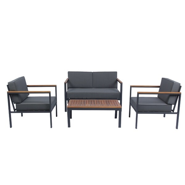 Dark Grey LShaped Outdoor Sectional Sofa Set