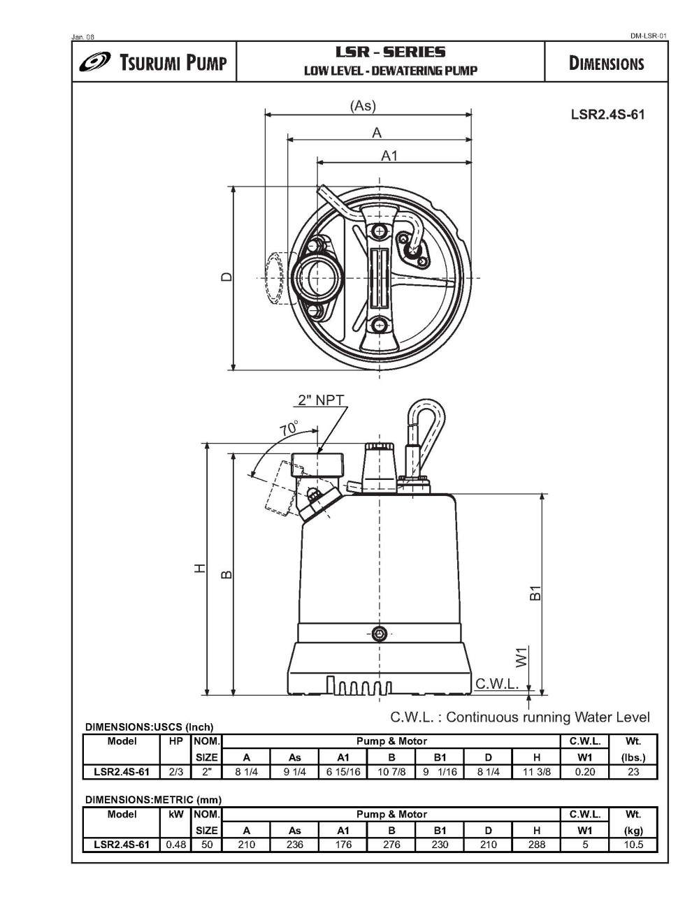 LSR2.4S Electric Ground Level Drainage Pump ;