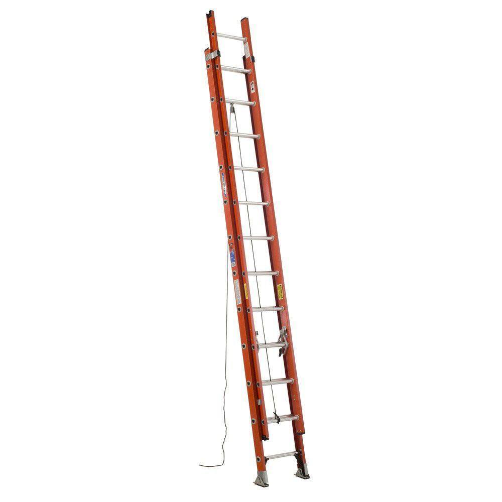 Werner 24 ft. Fiberglass Extension Ladder with 300 lbs. Load Capacity Type IA Duty Rating D6224-2