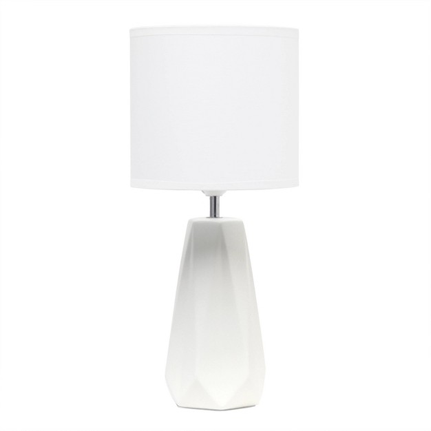 Ceramic Prism Table Lamp Off white Simple Designs