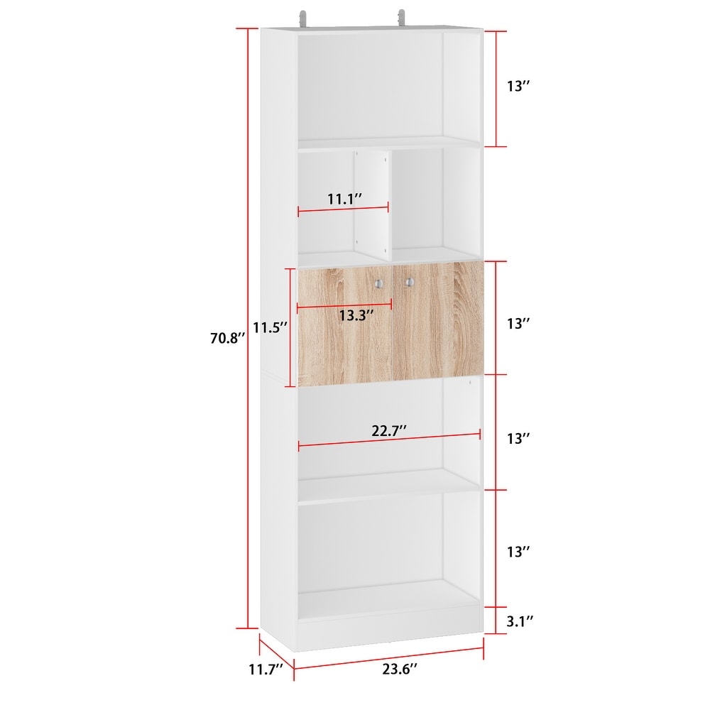 Modular Cabinet Elegance Pantry Bookcase Display Storage White Shelf