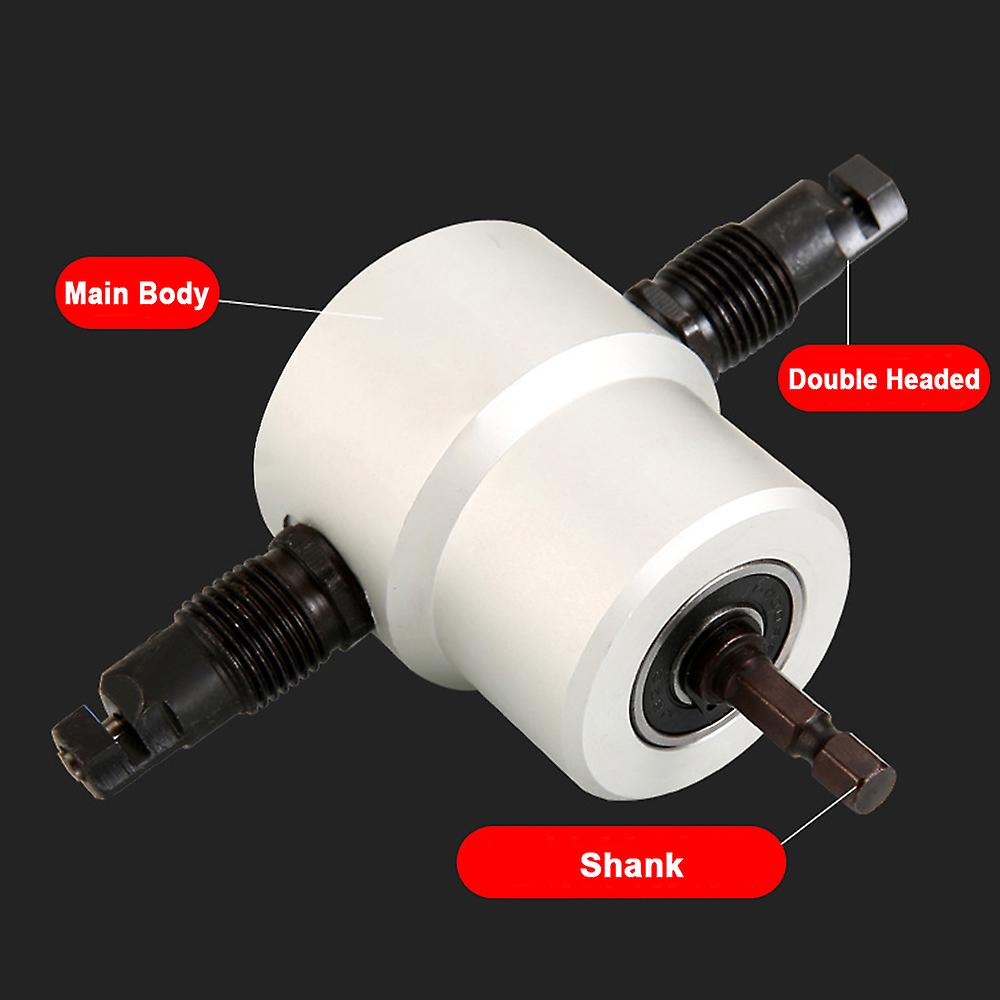 Double Head Metal Sheet Nibbler Electric Drill Attachment Metal Cutter For Plastic Plywood/ Iron/ Steel/ Aluminum/ Copper Sheet Straight Curved Irregu