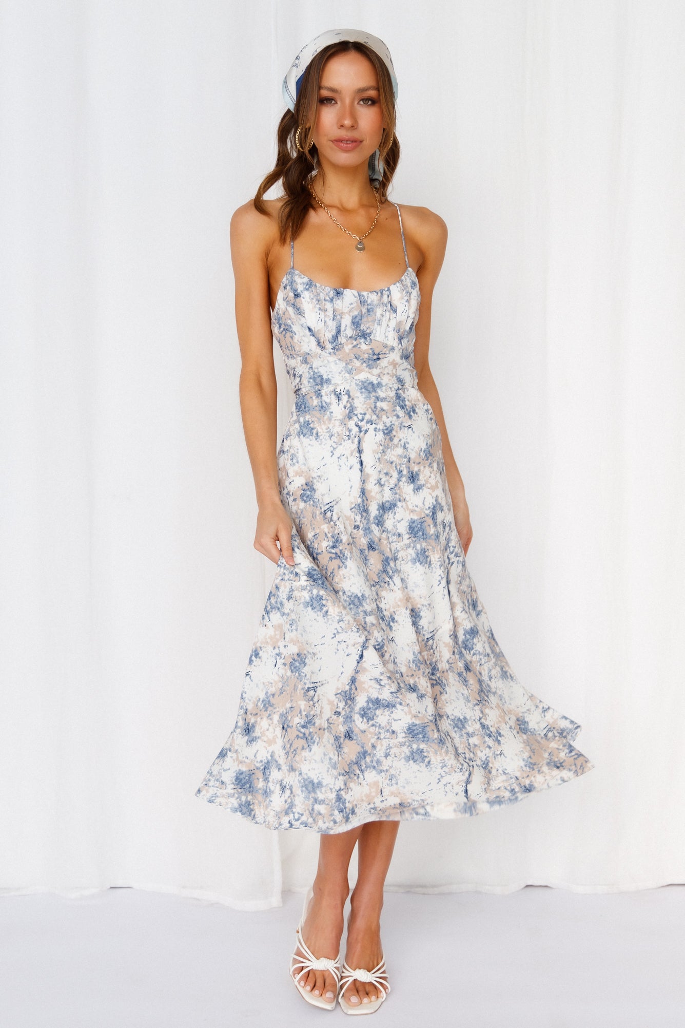 Flow With It Midi Dress Blue