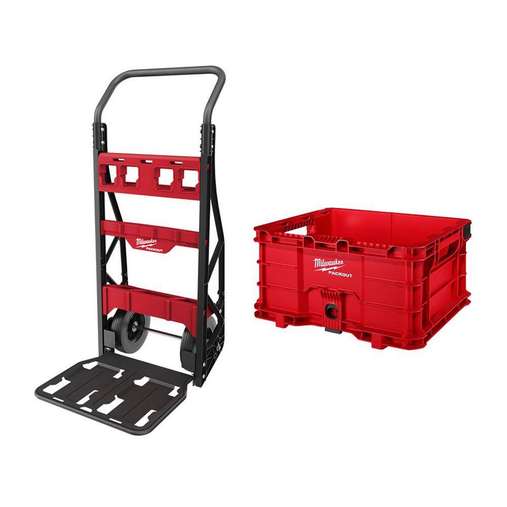 MW PACKOUT 20 in. 2-Wheel Utility Cart with (1) PACKOUT Tool Storage Crate 48-22-8415-48-22-8440x1