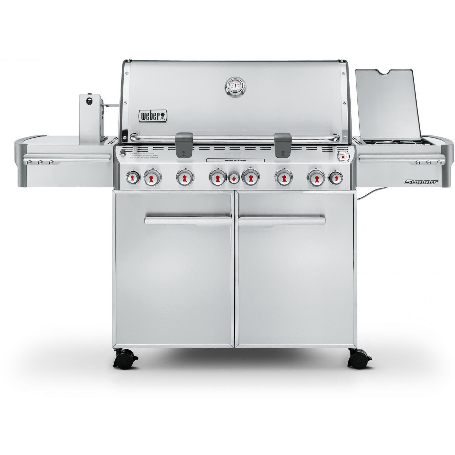 Weber Summit S-670 Propane Gas Grill With Rotisserie， Sear Burner and Side Burner