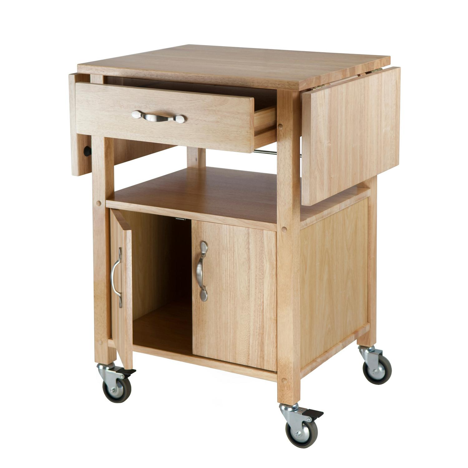 Winsome Wood Rachael Drop Leaf Utility Kitchen Cart， Natural Finish