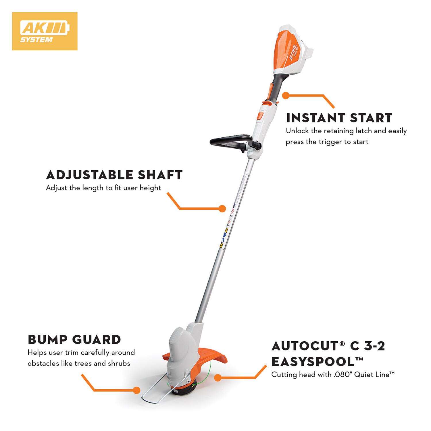 STIHL FSA 57 11 in. 36 V Battery String Trimmer Tool Only