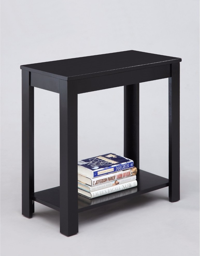 Minimalistic  Designed Wooden Chairside Table  Black   Transitional   Side Tables And End Tables   by BuyDBest  Houzz