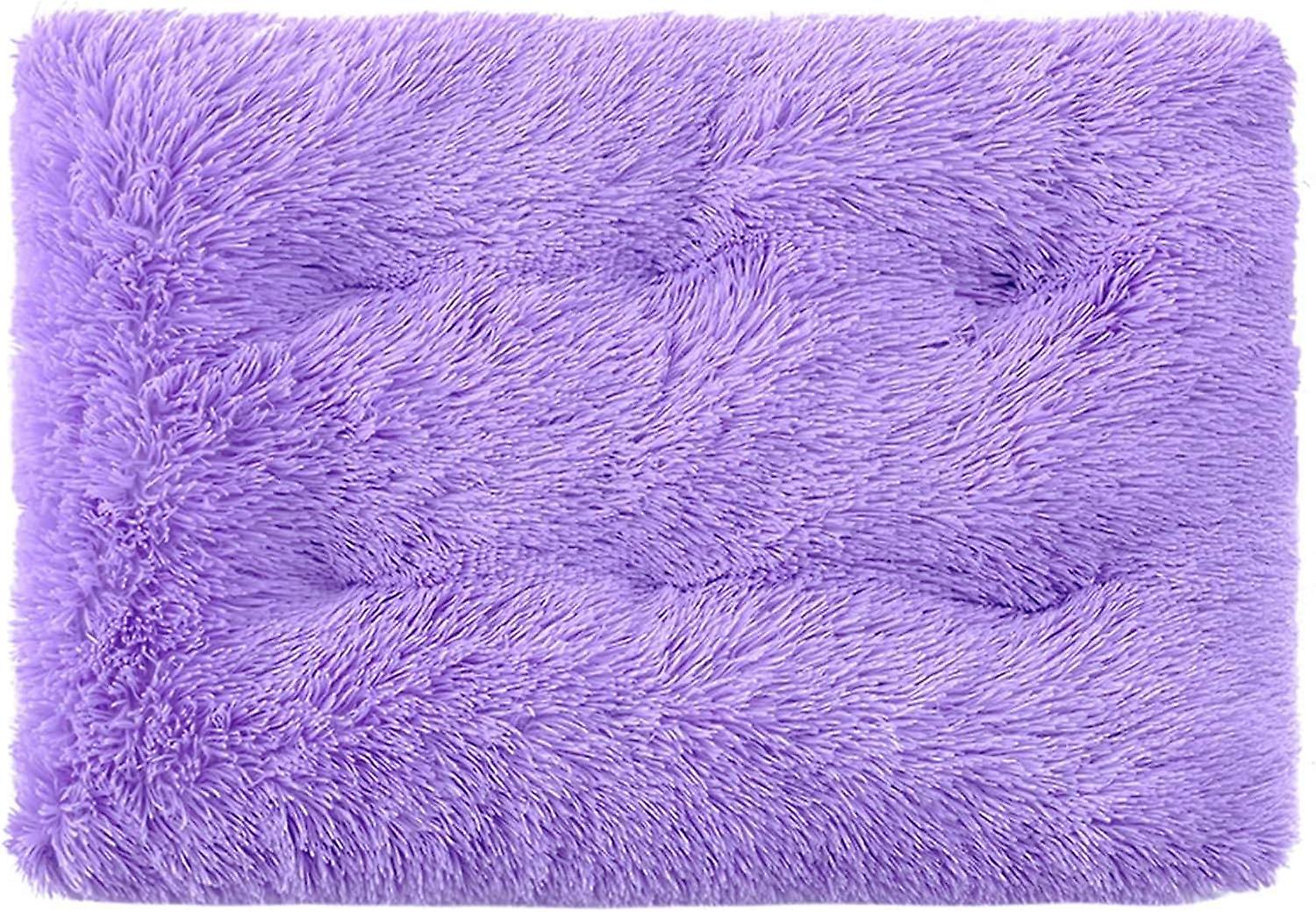 Plush Dog Cushion， Warm And Soft Pet Bed， Washable Faux Fur Cat Bed， For Winter， Purple， M(65x50cm)