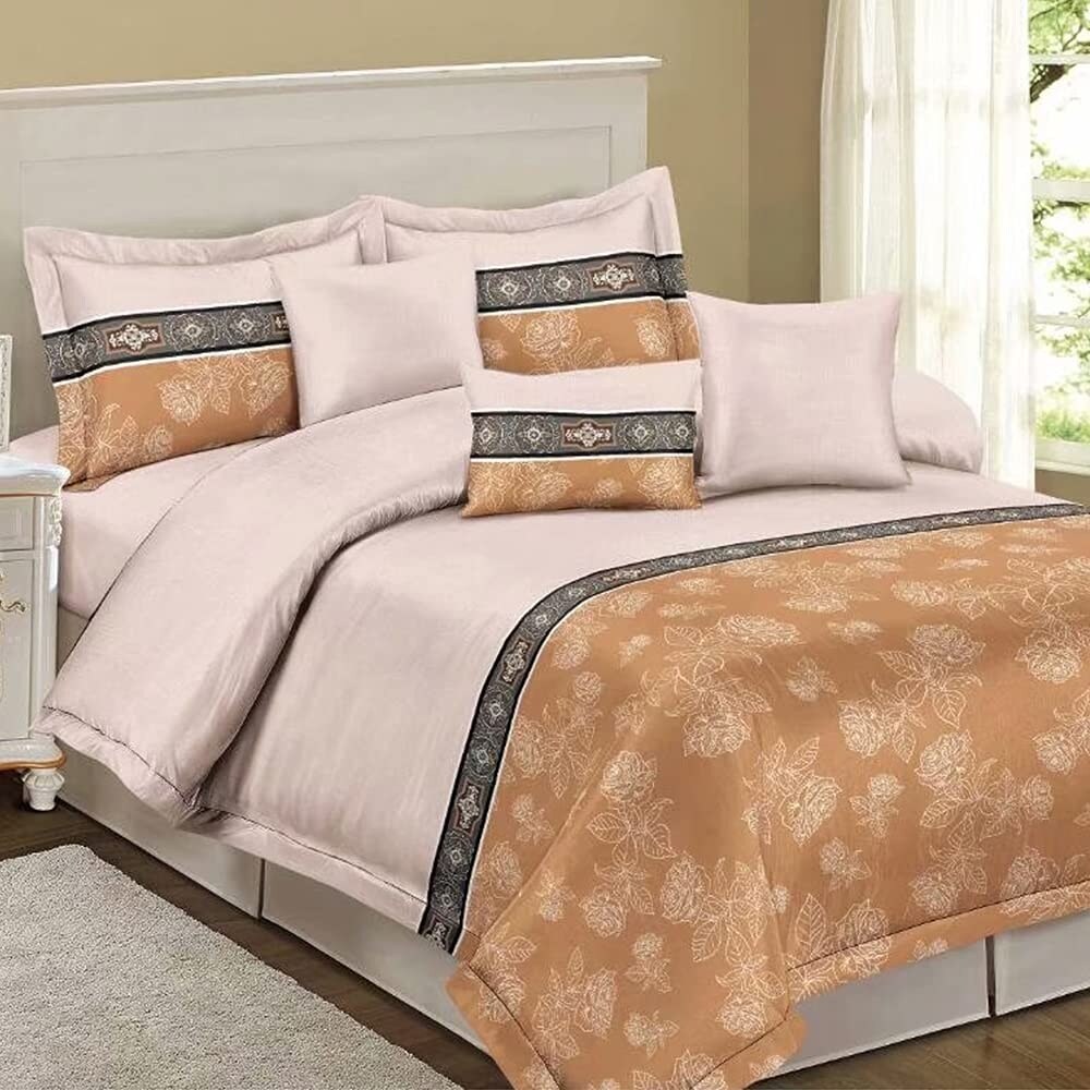 Shatex Bedding Comforter Set 3 Piece Textured Pattern Floral