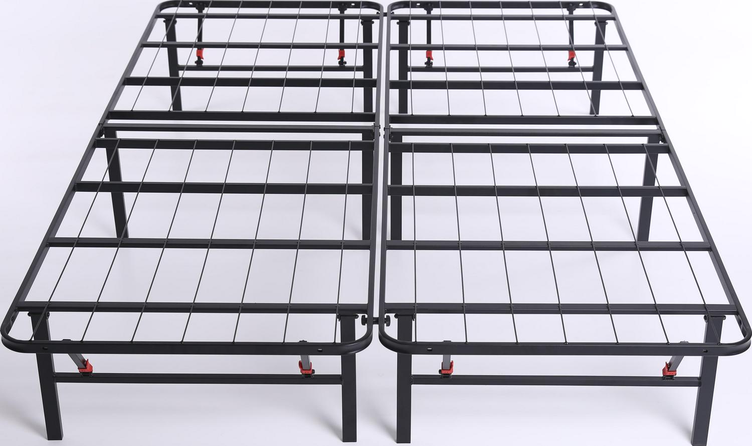 Mainstays 14  High Profile Foldable Steel King Platform Bed Frame Black  Crowdfused