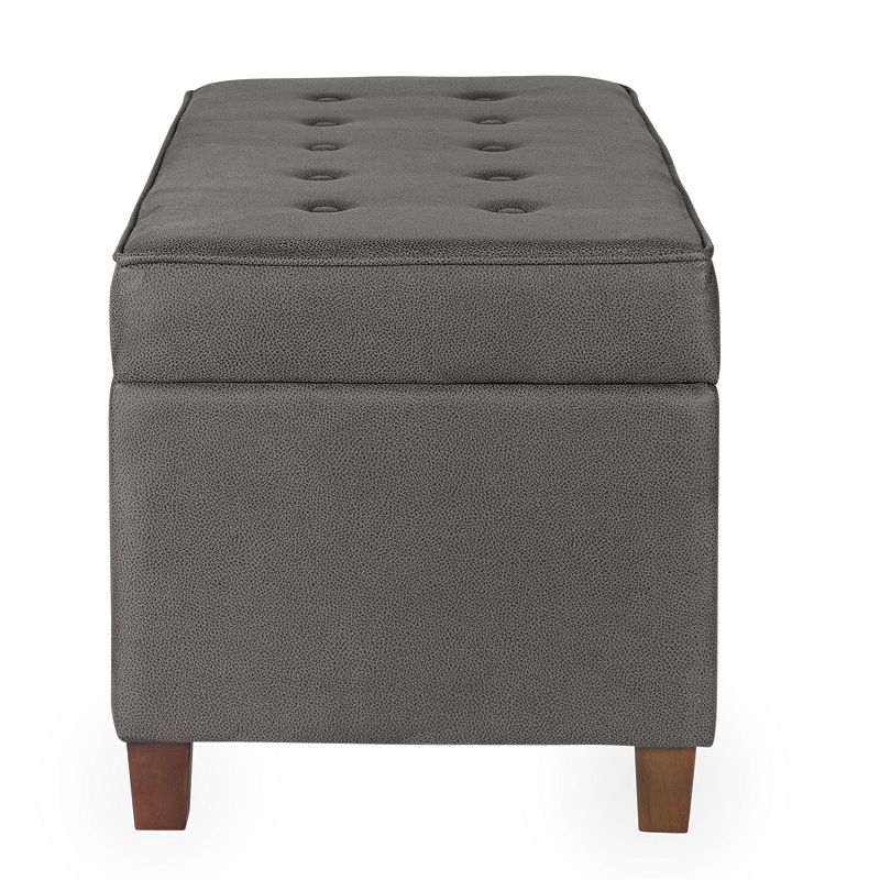 HomePop Faux Microsuede Storage Bench