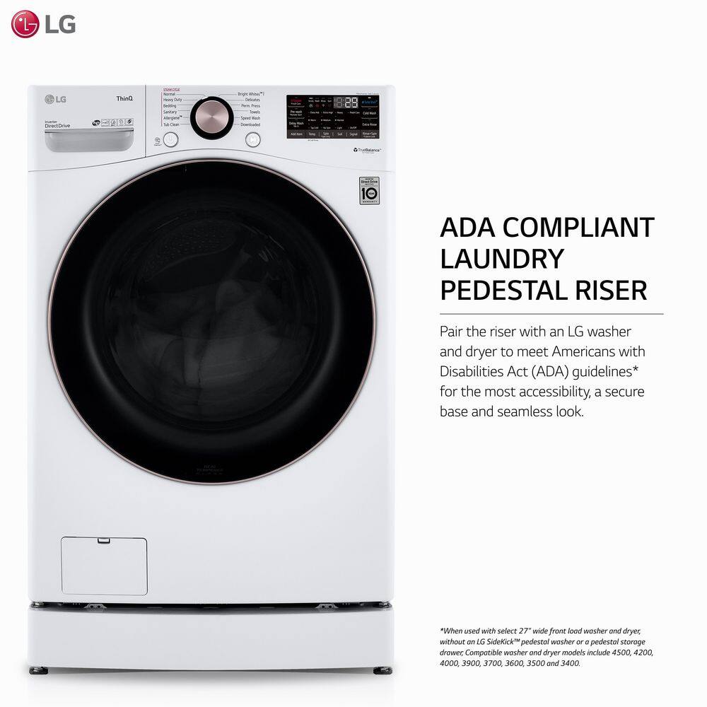 LG 27 in. Short ADA Compliant Laundry Pedestal in White WDPS2W