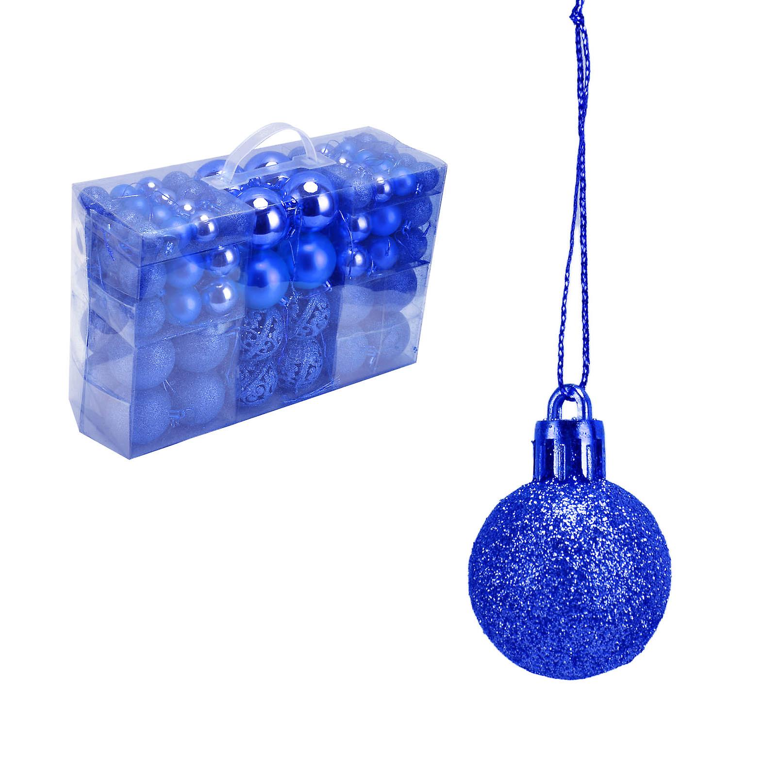 100pcs Christmas Ball Ornaments Shatterproof Hanging Balls For Christmas Tree Party Decorationblue