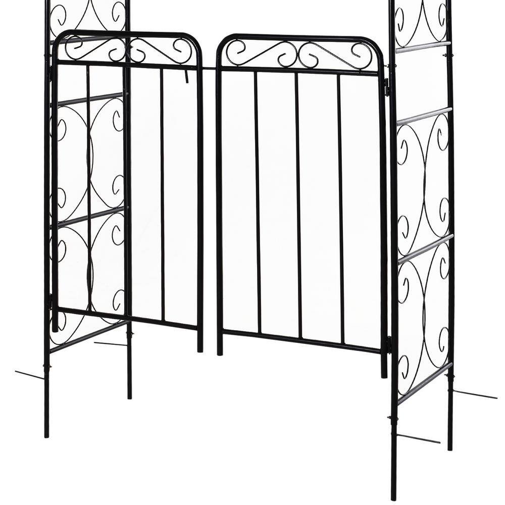 Outsunny 85 in. Decorative Garden Trellis with 2 Latched Swinging Doors Built for Climbing Vines Gardens Weddings and Ect 844-255