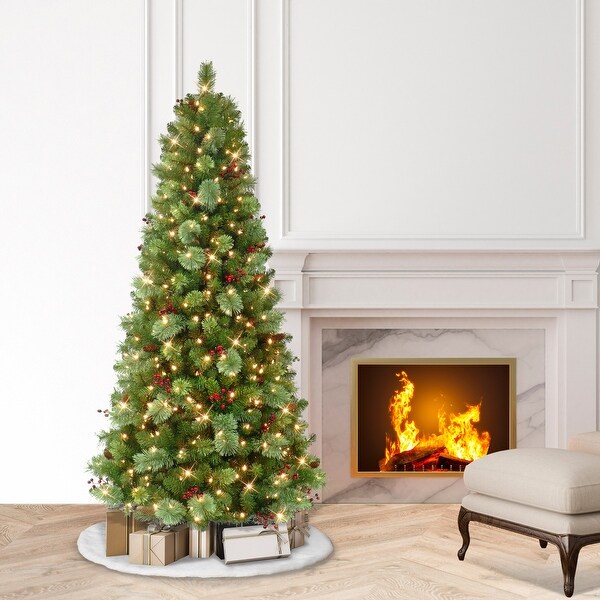 Puleo International 6.5 ft. PreLit Washington Spruce Artificial Christmas Tree