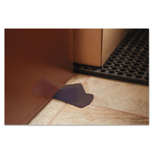 Master Caster Giant Foot Doorstop， No-Slip Rubber Wedge， 3.5w x 6.75d x 2h， Brown (00964)