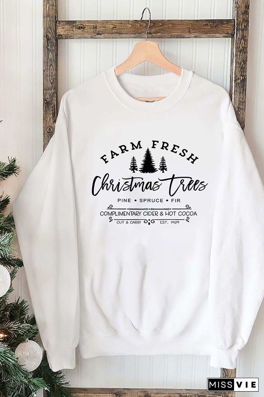 Farm Fresh Christmas Trees Pullover Sweatshirt Women Wholesale