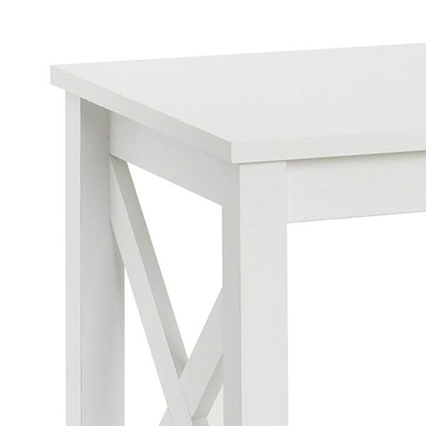 The Gray Barn Xanadu Hill X-frame Two-tier End Table with Shelf