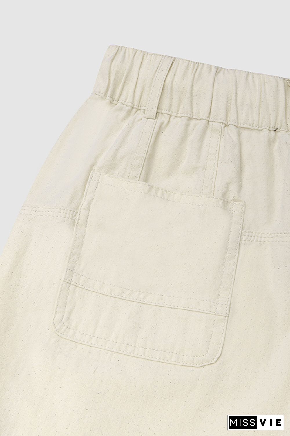 Drawstring Waist Slant Pocket Shorts