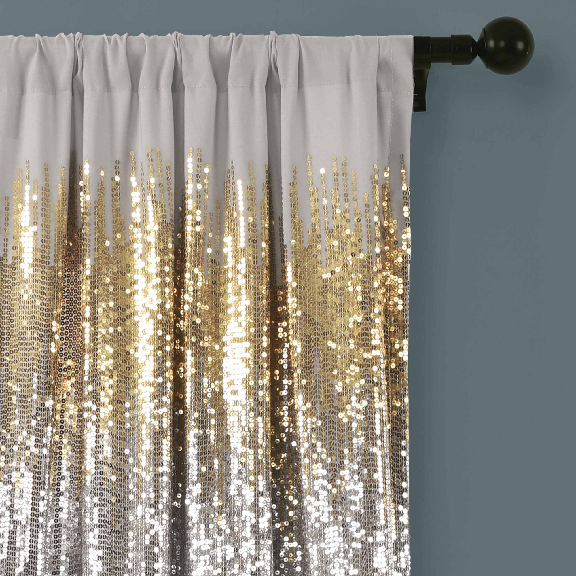 Shimmer Sequins Window Curtain Panel Set