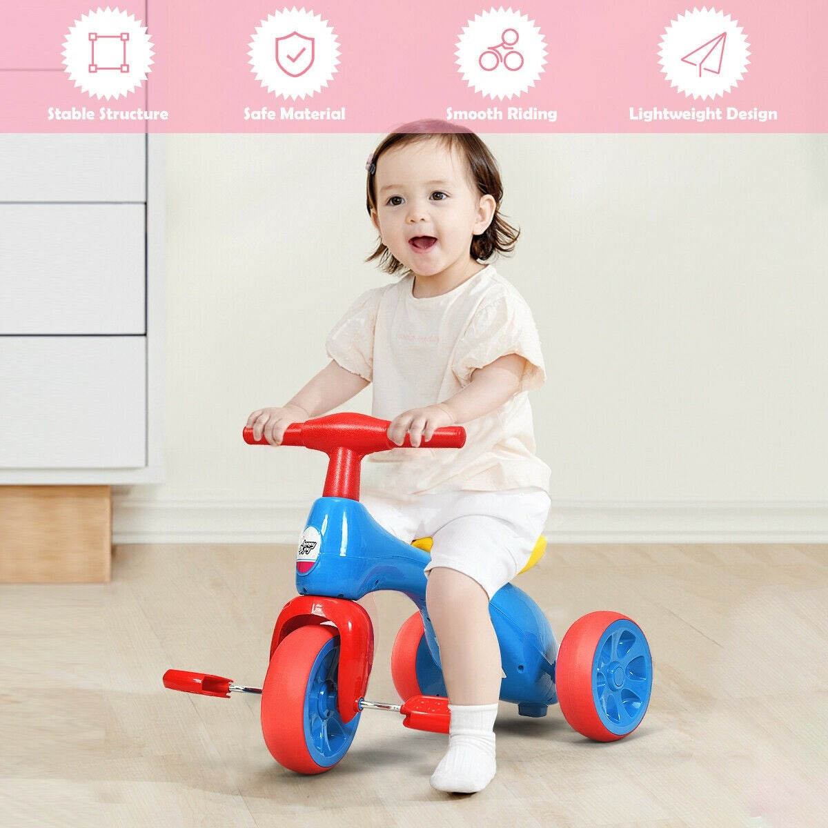 Kids Tricycle, Baby Balance Bike Walker with Foot Pedals