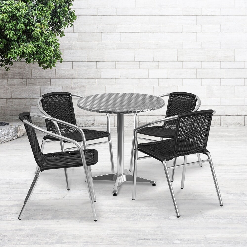 Rattan/ Steel/ Aluminum Indoor Outdoor 5 piece Round Dining Set