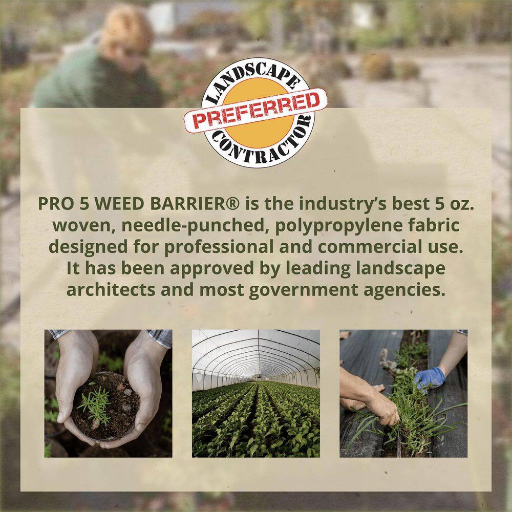 DeWitt Pro 5 Commercial 5 oz. 4 ft. x 250 ft. Landscaping Barrier Fabric (5-Pack) 5 x DWT-P4