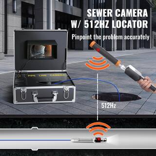 VEVOR Sewer Pipe Camera 7 in. Screen Pipeline Inspection Camera 100 ft. DVR with 512Hz Locator for Home Drain Market DDWKXSGDNK730R9OPV1